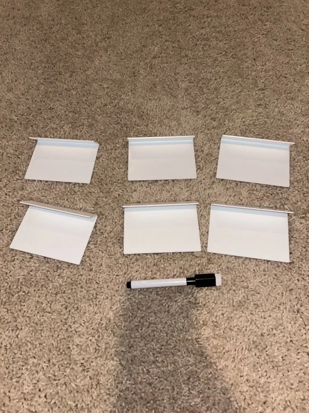 6 pc dry erase name tent cards for table